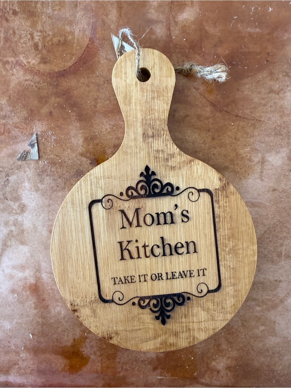 Mom's Kitchen Small Cutting Board - Natural Brown 7x5 inches